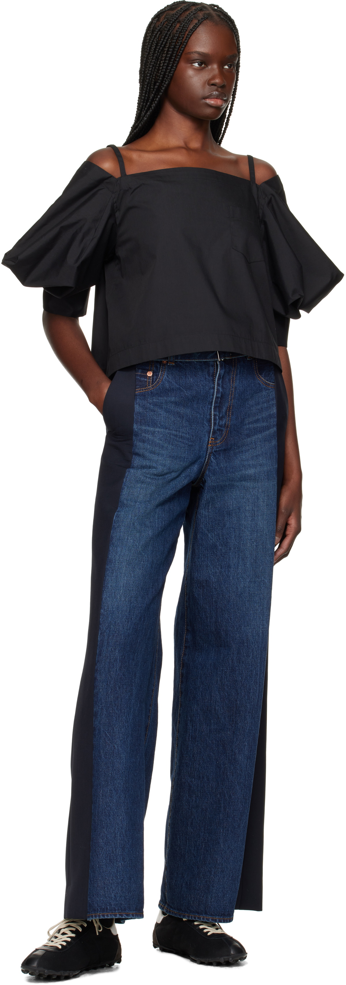 【sacai】Suiting Dark Wash Jeans SACAI | Suiting Dark Wash Jeans | Women | Lane Crawford