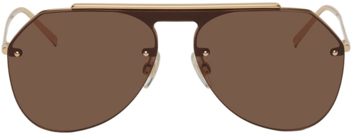 Photo: Dolce & Gabbana Gold & Brown Aviator Sunglasses
