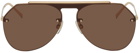 Dolce & Gabbana Gold & Brown Aviator Sunglasses