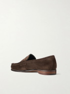 Drake's - Charles Suede Penny Loafers - Brown