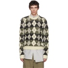 JW Anderson White Structured Argyle Sweater