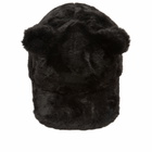 Aries Women's Temple Fluffy Ear Cap in Black 