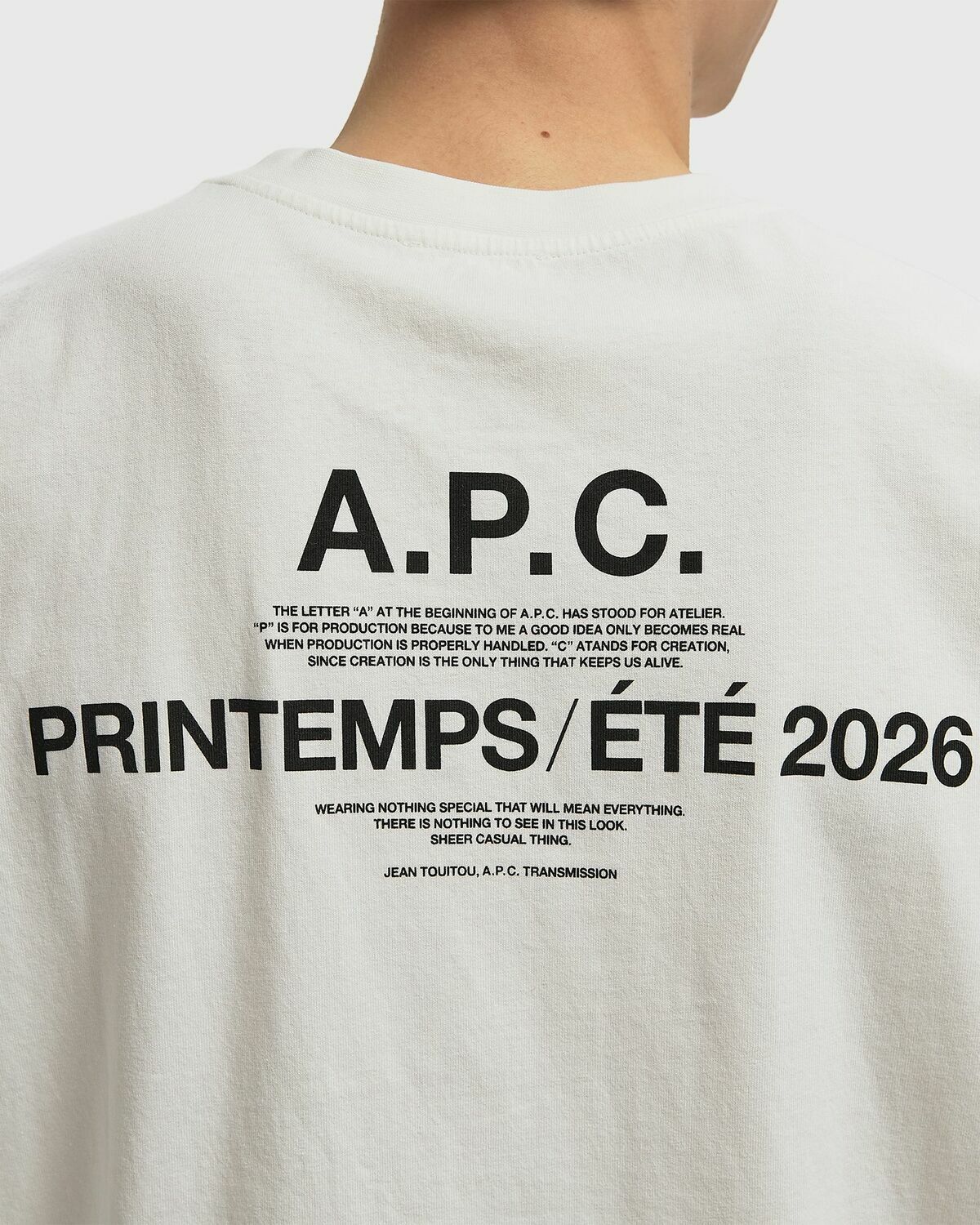 A.P.C. JERSEY BIOLOGIQUE TEINTUREINERALE Beige Mens Shortsleefe