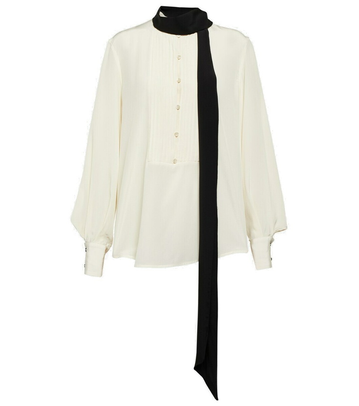 Photo: Victoria Beckham Tie-neck silk blouse