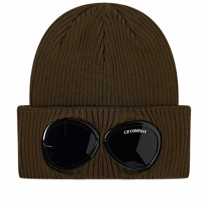 Photo: C.P. Company Men's Cotton Goggle Beanie in Ivy Green