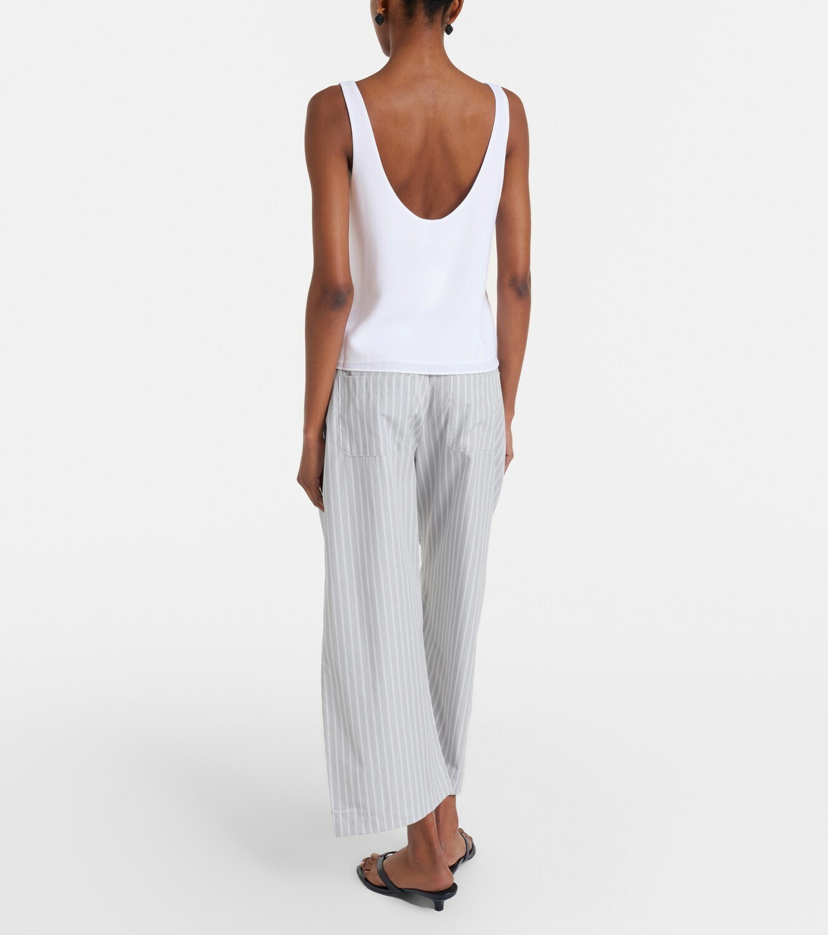 Leset Yoshi striped cotton-blend wide-leg pants