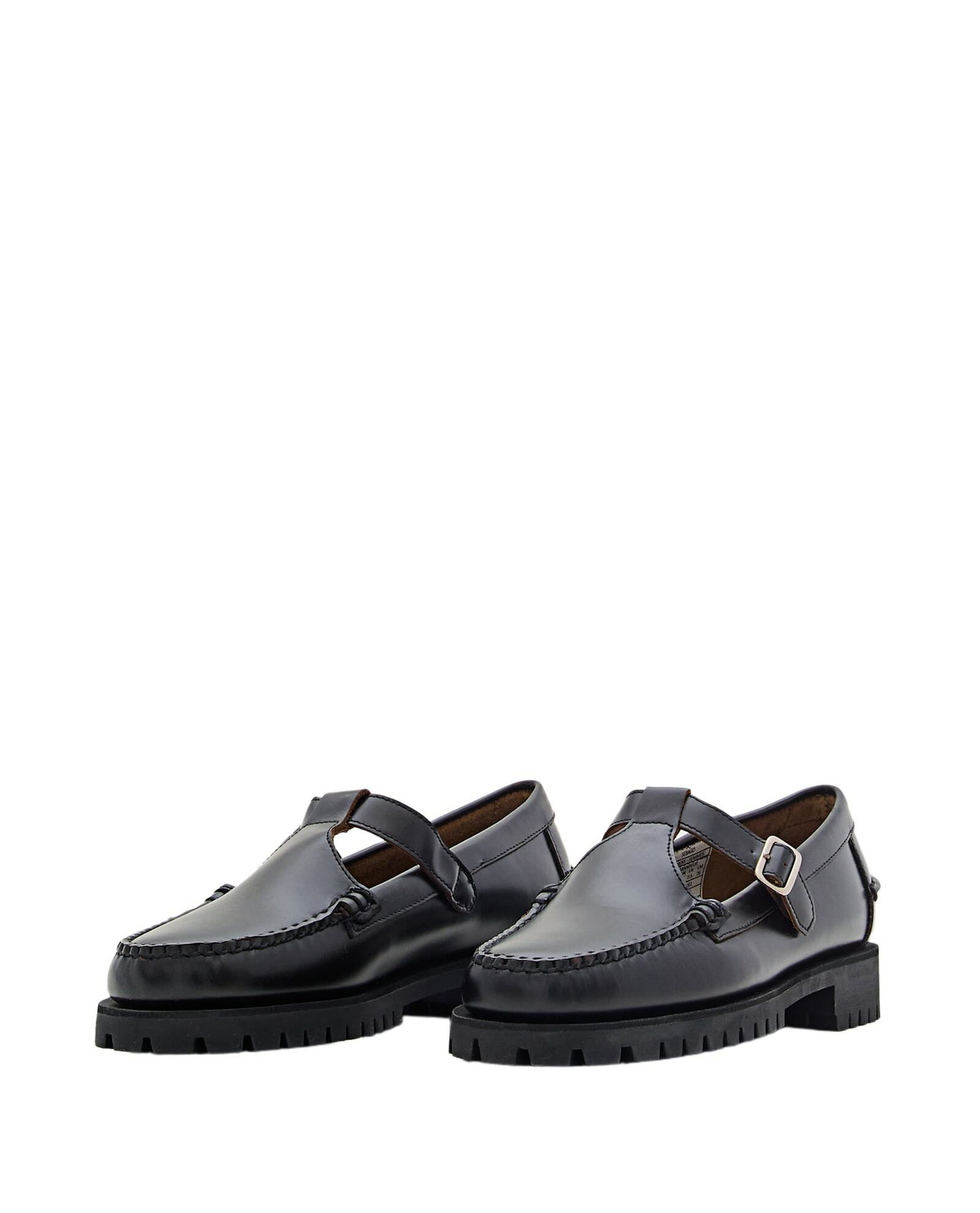 Sebago Georgina Lug Leather Loafer With T-bar