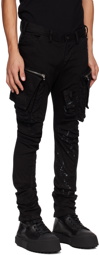 Julius Black Damage Denim Cargo Pants