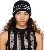 Balmain Black Striped Beanie
