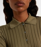 Calvin Klein Collection Ribbed-knit wool polo shirt