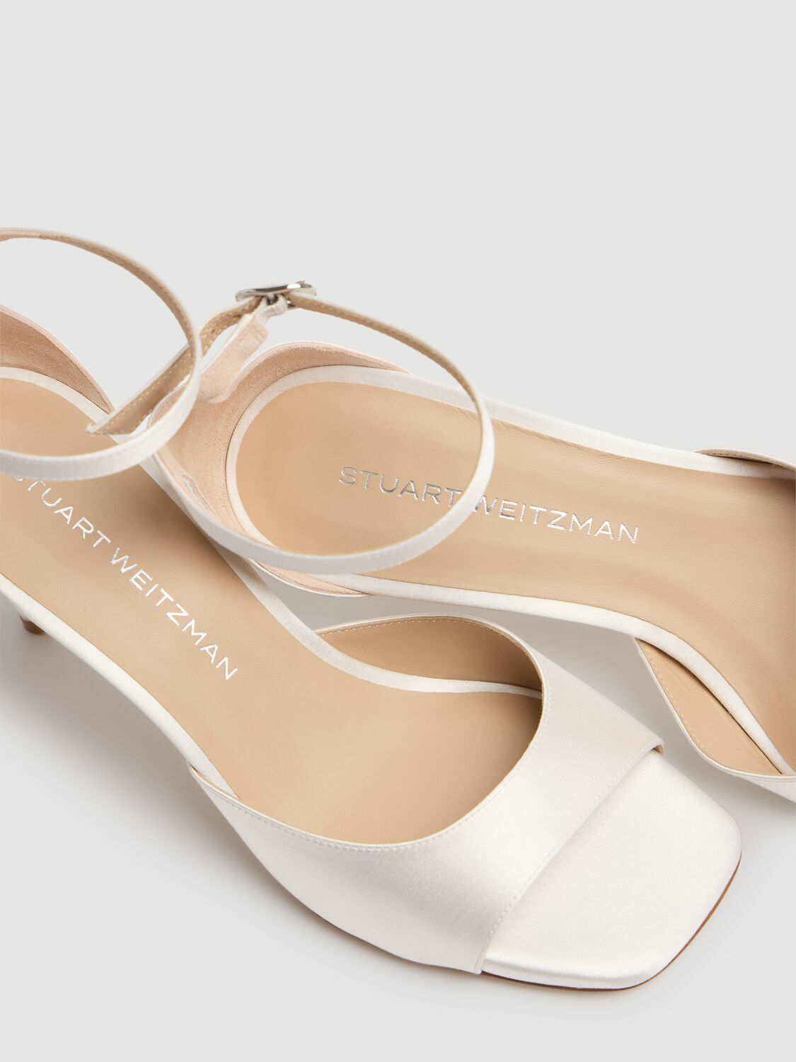 STUART WEITZMAN 75mm Nudistia Satin Sandals