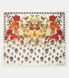 Alexander McQueen Skull floral wool scarf