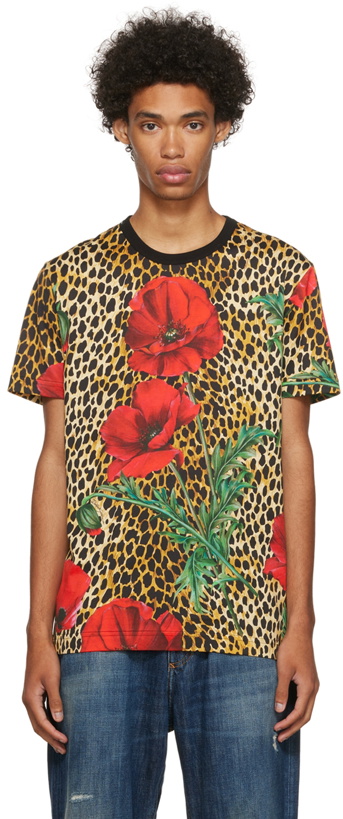 Photo: Dolce & Gabbana Orange Poppy Print T-Shirt