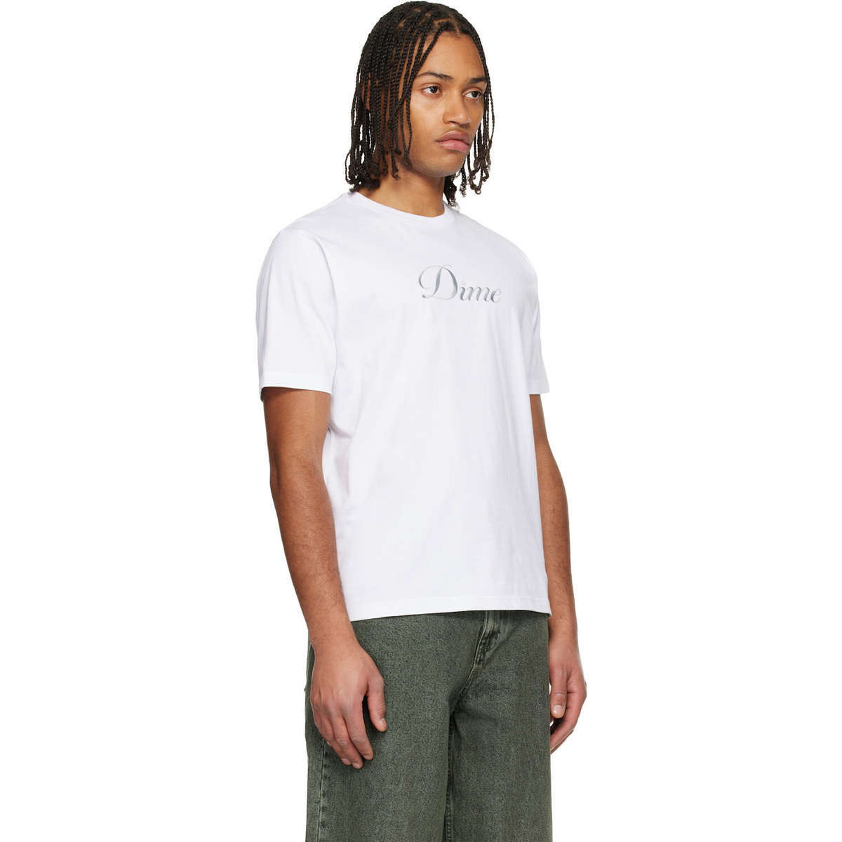 Dime White Cursive T-shirt