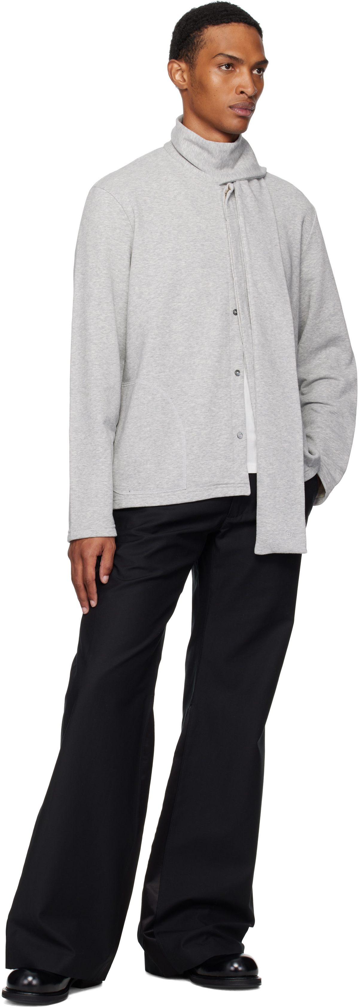 MM6 Maison Margiela Gray Long Sleeve Scarf Sweatshirt