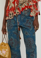 Etro Floral-print Straight-leg Denim Jeans Multicoloured