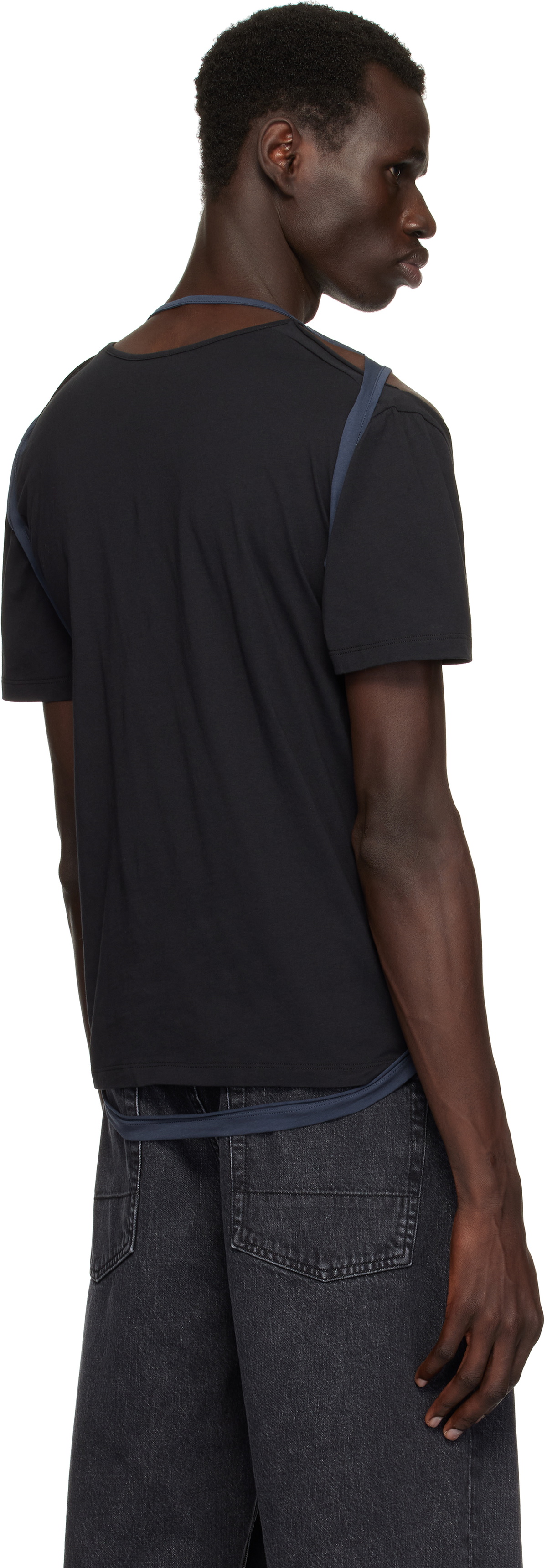 Eckhaus Latta Black & Navy Hugging T-shirt