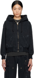 VAQUERA Black Distressed Denim Jacket