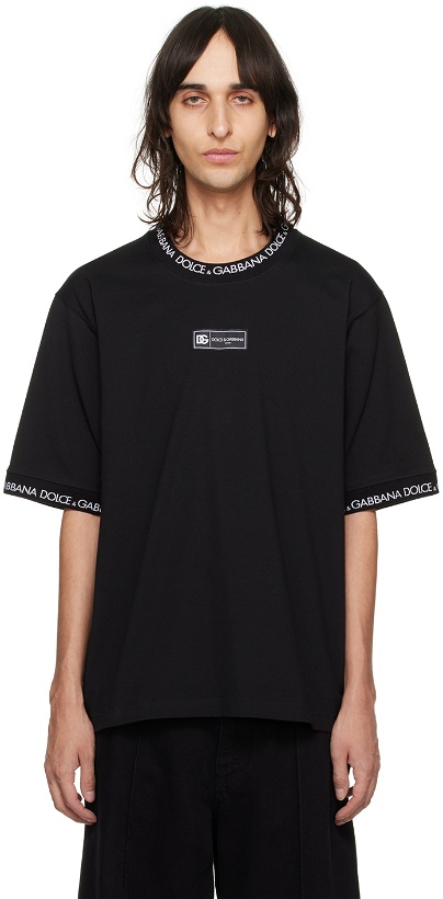 Photo: Dolce & Gabbana Black Jacquard T-Shirt