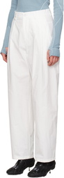 HYEIN SEO White Wide Beaded Belt Trousers