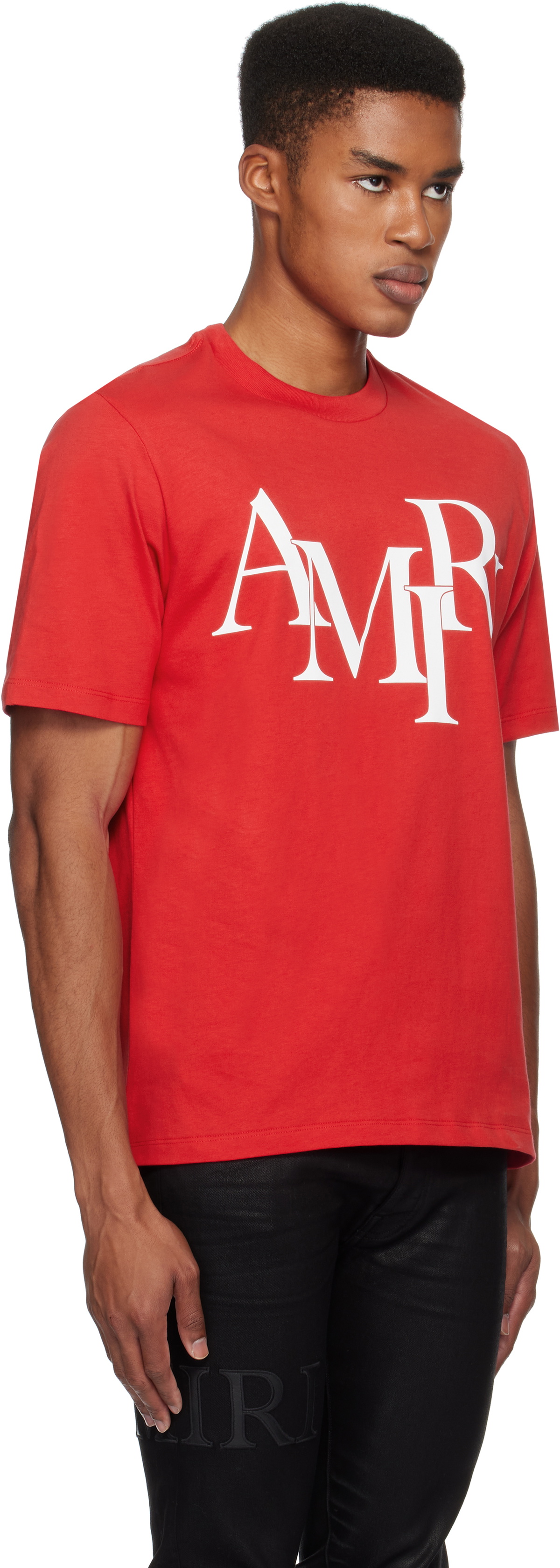 【関税込み】AMIRI レッド 'AMIRI' Staggered フーディ AMIRI Staggered Hoodie | Black | FARFETCH
