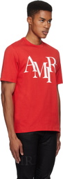 AMIRI Red 'AMIRI' Staggered Logo T-shirt