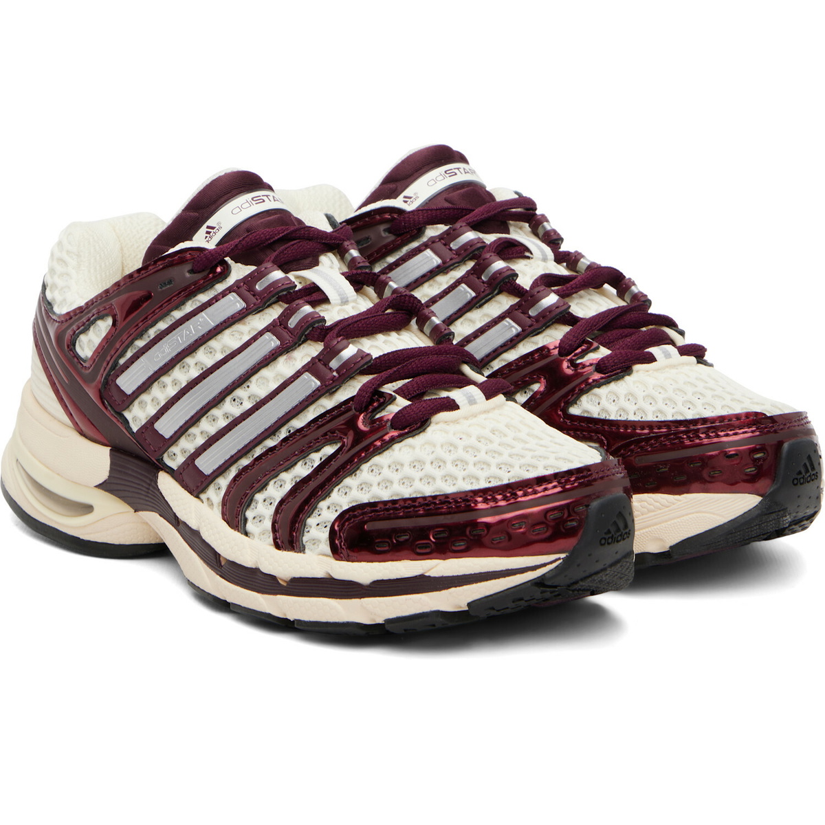 adidas Originals White & Burgundy Adistar Control 5 Sneakers