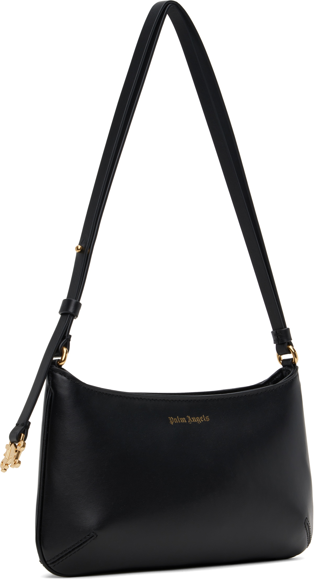 Palm Angels Black Golden Monogram Giorgina Bag