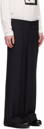 Random Identities Black Twill Large Suit Trousers