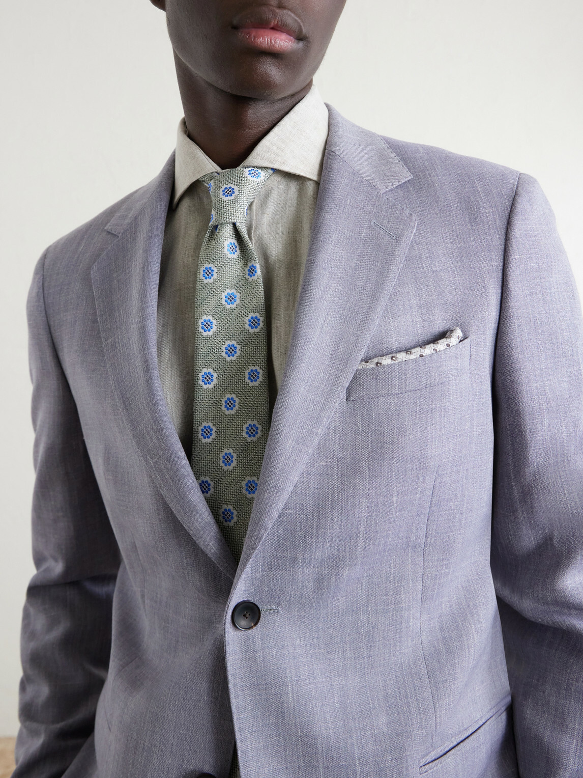 Mr P. - Wool, Silk and Linen-Blend Suit Jacket - Purple