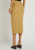 Armarium Pernilla Draped Cotton-poplin Midi Skirt Camel