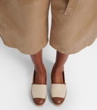 Gianvito Rossi Leather-trimmed canvas espadrilles