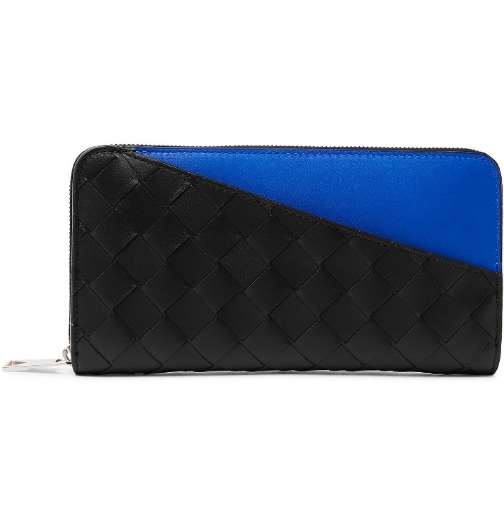 Photo: Bottega Veneta - Intrecciato Leather Zip-Around Wallet - Black