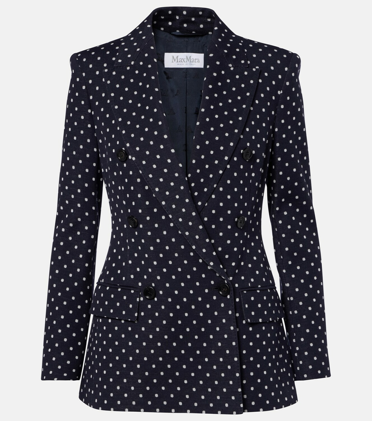 Max Mara Polka-dot double-breasted jersey blazer