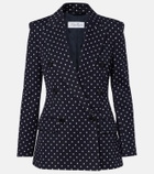 Max Mara Polka-dot double-breasted jersey blazer