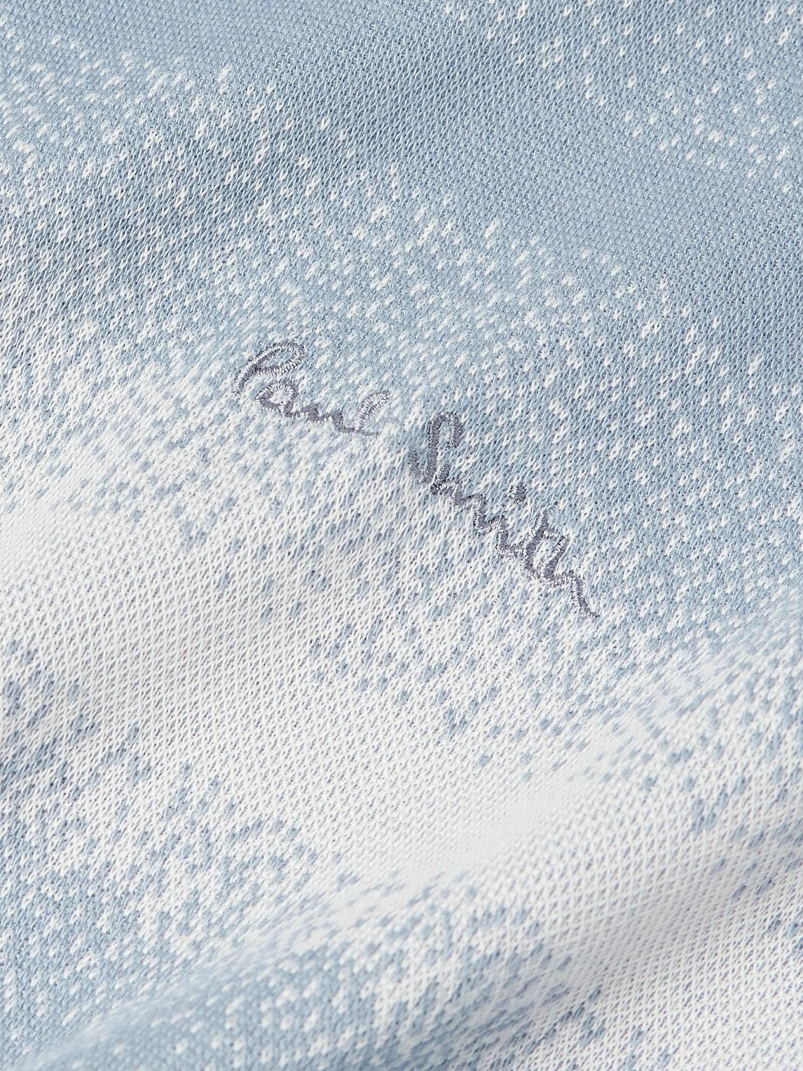 Paul Smith - Logo-Embroidered Striped Cotton and Modal-Blend Piqué T-Shirt - Blue