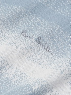 Paul Smith - Logo-Embroidered Striped Cotton and Modal-Blend Piqué T-Shirt - Blue