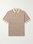 Burberry - Logo-Embroidered Checked Jacquard Polo Shirt - Neutrals