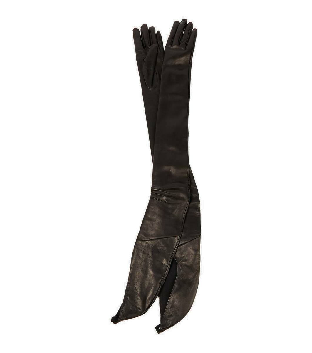 本人期 ANN DEMEULEMEESTER モヘアアームスリーブ 手袋 Ann Demeulemeester Black Zarina Arm Warmers Ann Demeulemeester