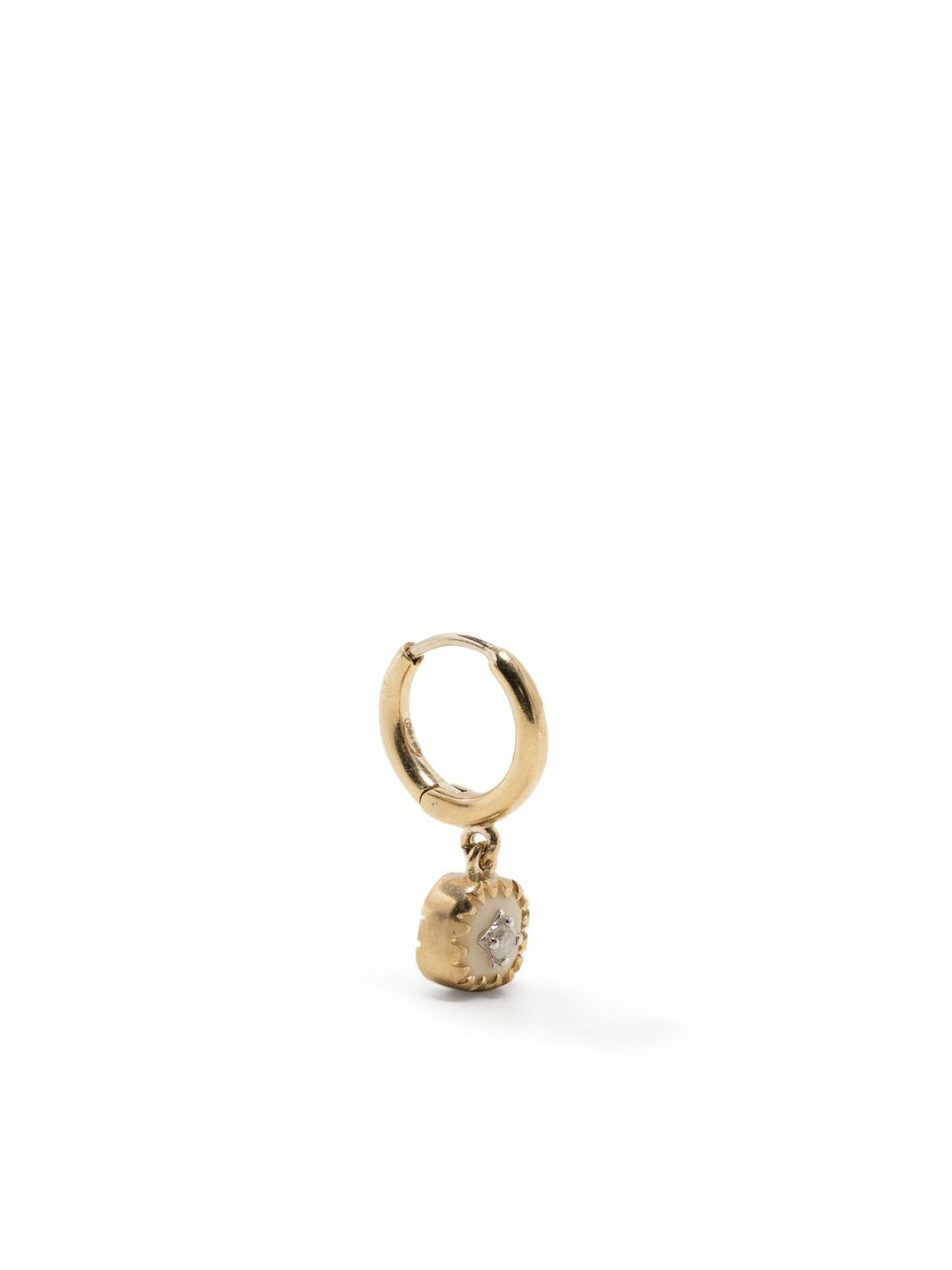 Pascale Monvoisin 9K Yellow Gold Pierrot Diamond Hoop Earring