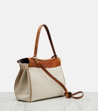 Balenciaga Rodeo Medium leather-trimmed canvas top-handle bag
