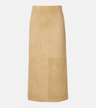 The Row Danas suede wrap skirt