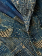 KAPITAL - Boro Cavalier Distressed Cotton and Linen-Blend Jacket - Blue