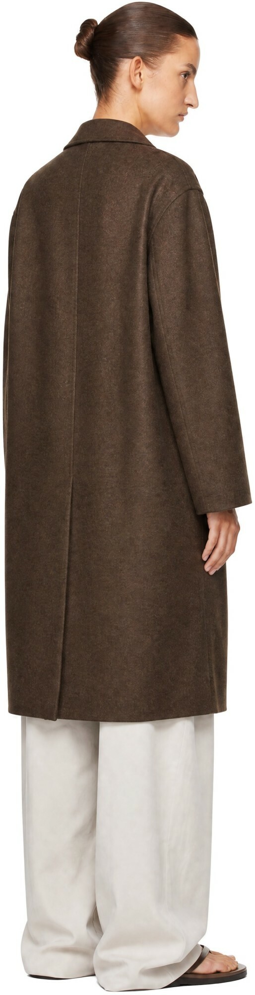 Studio Nicholson Brown Ria Wool Melton Coat