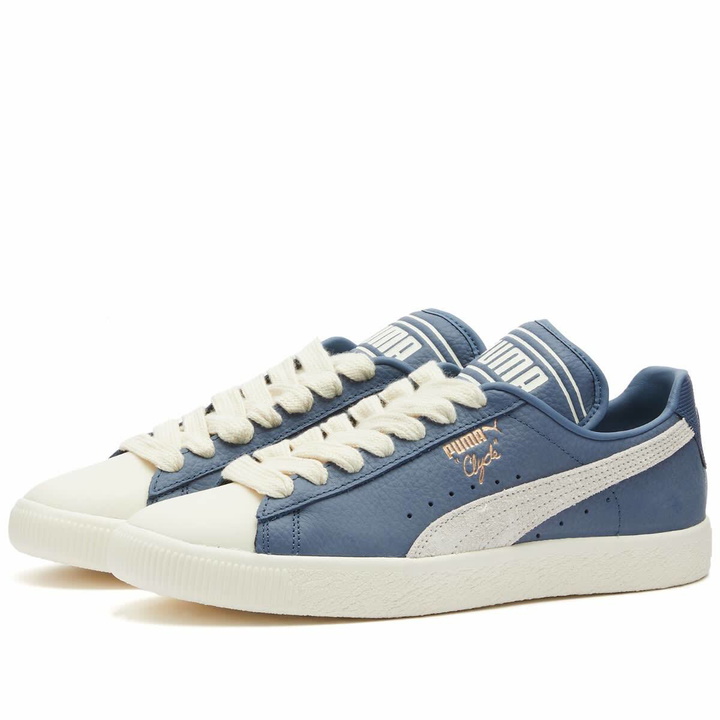 Photo: Puma Men's x Rhuigi Clyde Sneakers in Pristine/Inky Blue