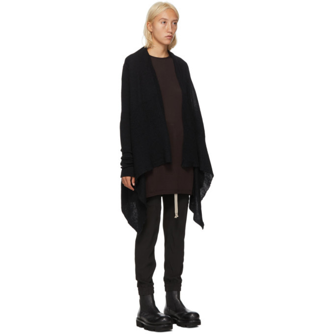 Rick Owens Black Alpaca Wrap Cardigan Rick Owens