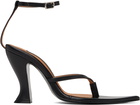 Pushbutton Black Pointy Heels