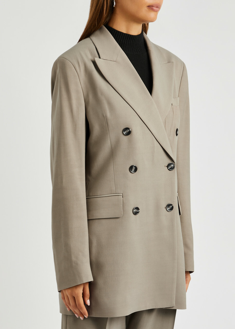 Acne Studios Double-breasted Woven Blazer Grey Acne Studios