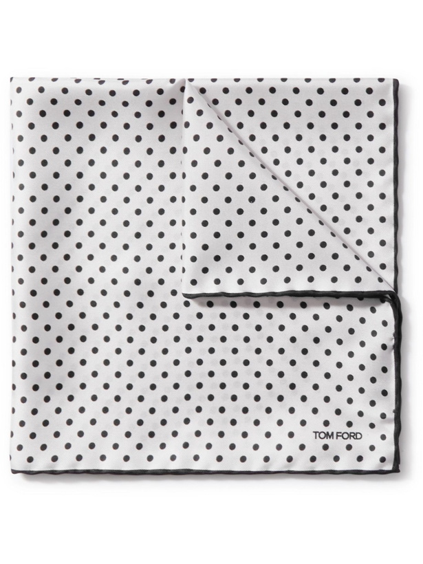 Photo: TOM FORD - Contrast-Tipped Polka-Dot Silk-Twill Pocket Square