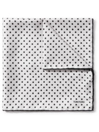 TOM FORD - Contrast-Tipped Polka-Dot Silk-Twill Pocket Square